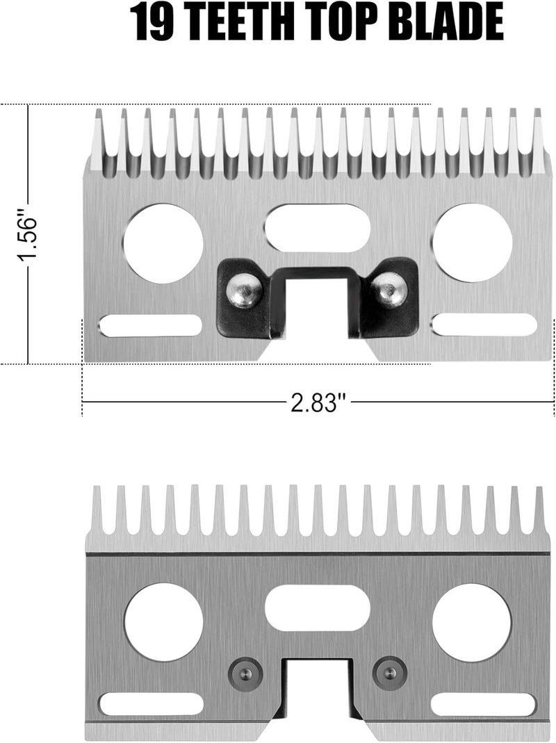 BEETRO 19 and 21 Teeth Horse Shears Replacement Blades, Professional Stainless Steel Clipper Blades for Horse Equine Goat Pony Cattle - Image 3